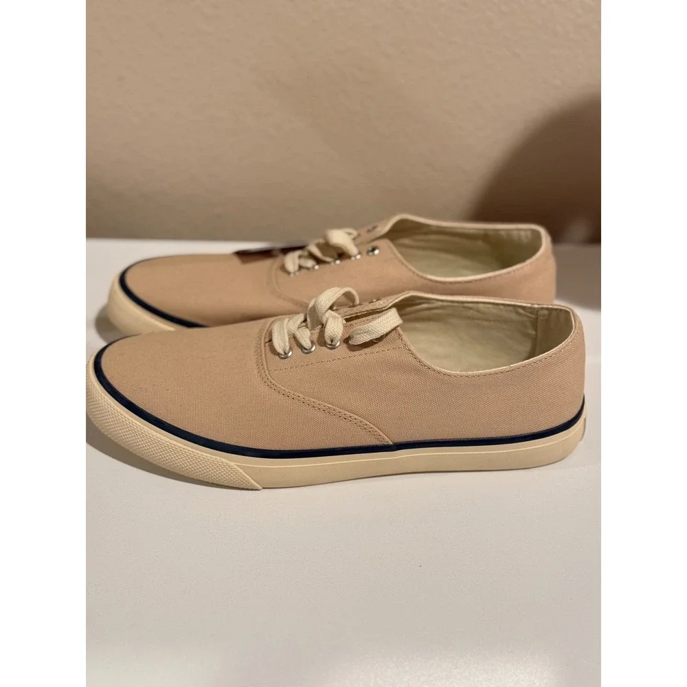 Sperry Top-Sider CVO Mens Canvas Sneakers Tan Beige Low Top Deck Shoes 9